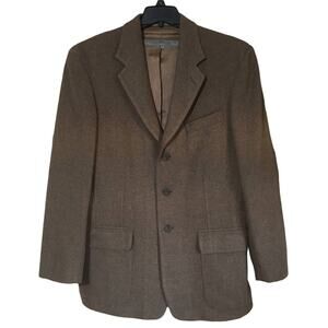 Le Collezioni Structure Made in Italy Med Brown Wool Blend Men's Jacket Blazer